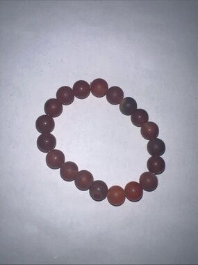 Matte Carnelian 10mm Beaded Stretch Bracelet